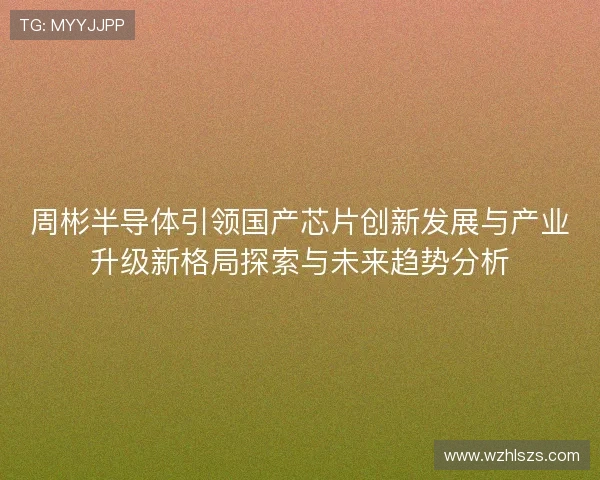周彬半导体引领国产芯片创新发展与产业升级新格局探索与未来趋势分析
